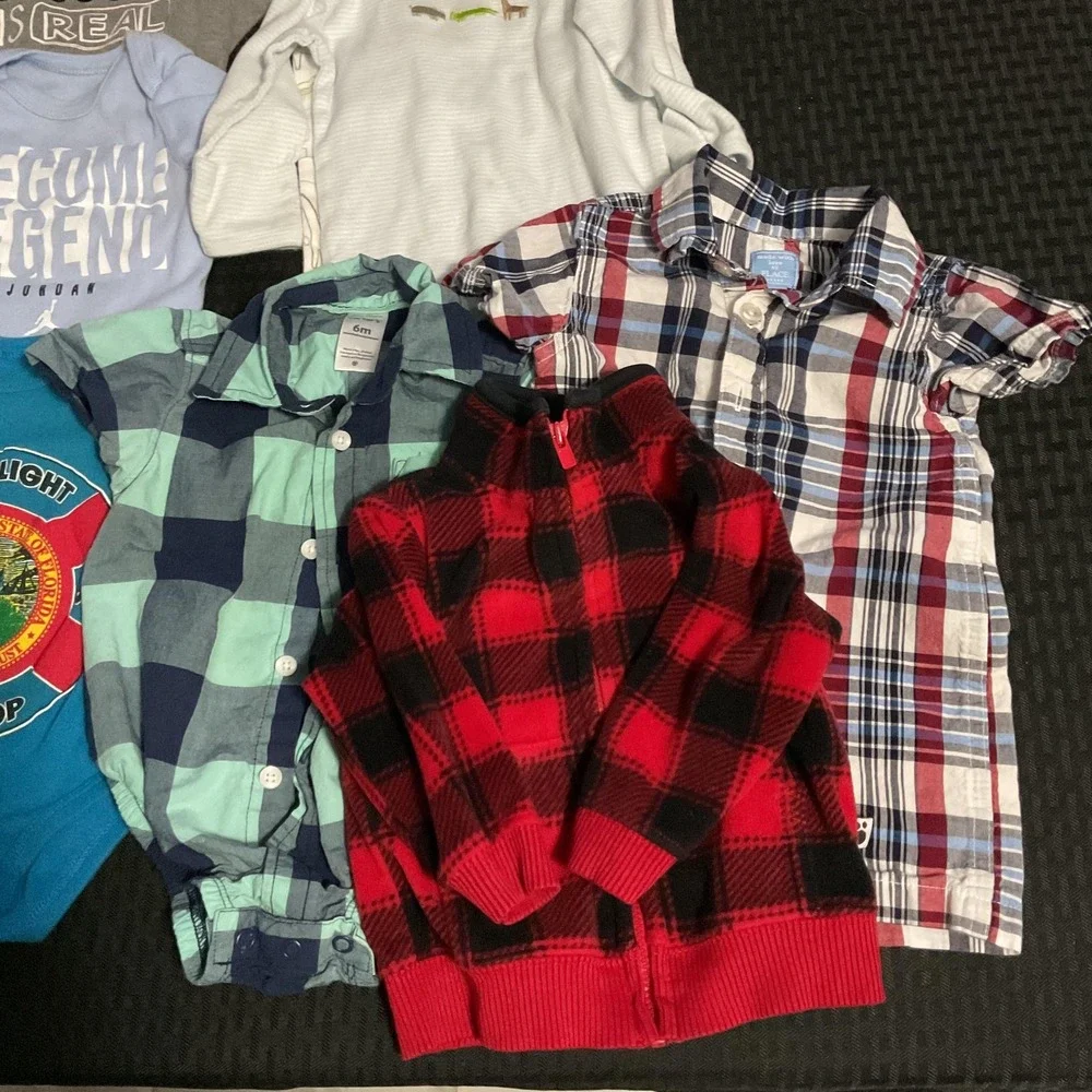 Mixed Brands Clothes Lot‎ Boys 0-6M Multicolor Bodysuits Pants Sweater 31pc